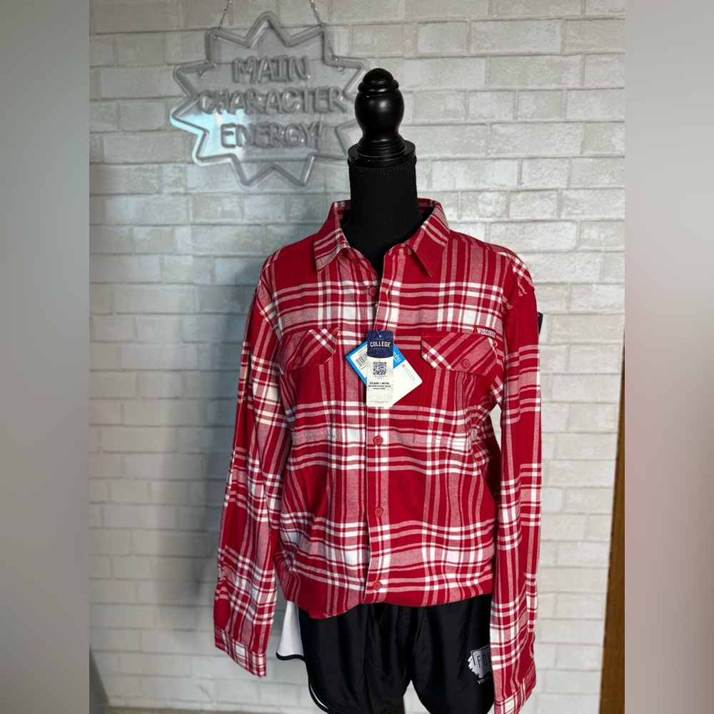 Wisconsin Badgers Columbia Flare Gun Flannel Long Sleeve Shirt - Red